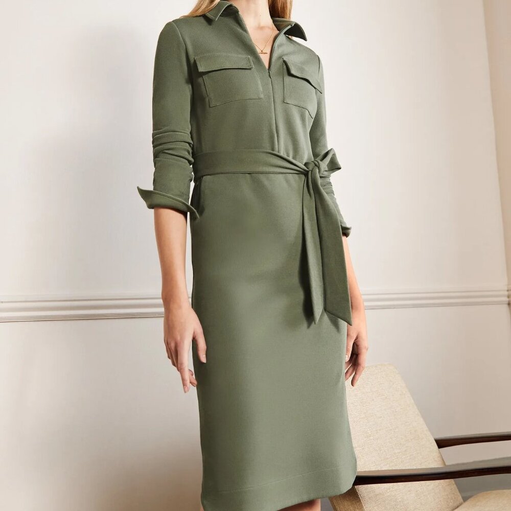 Boden Ponte Midi Shirt Dress